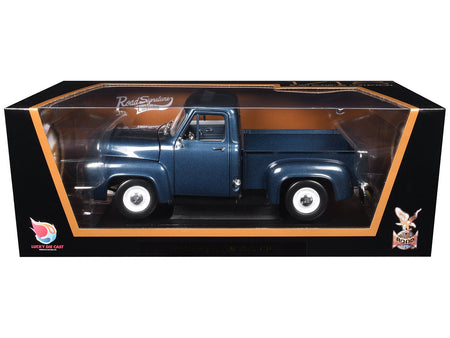 1953 Ford F-100 Pickup Dark Blue 1/18 Diecast Model Car by Road Signature-Road Signature-ModelCars.com