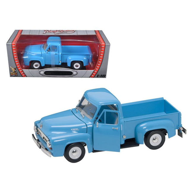 1953 Ford F - 100 Pickup Truck Light Blue 1/18 Diecast Model Car by Road Signature - Road Signature - ModelCars.com