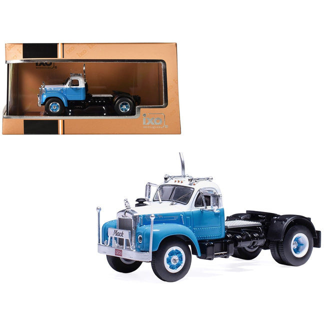 1953 Mack B 61 Truck Tractor Blue and White 1/64 Diecast Model by IXO Models-IXO-ModelCars.com
