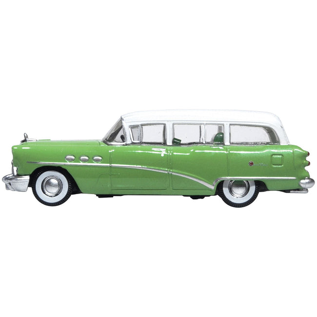 1954 Buick Century Estate Wagon Willow Green and White 1/87 (HO) Scale Diecast Model Car by Oxford Diecast - Oxford Diecast - ModelCars.com