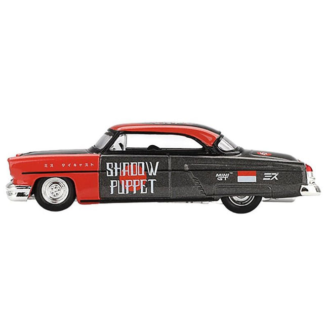 1954 Lincoln Capri Hot Rod "Shadow Puppet" Red and Dark Gray "MINI GT x MIZU Diecast 2024" Limited Edition 1/64 Diecast Model Car by Mini GT - Mini GT - ModelCars.com