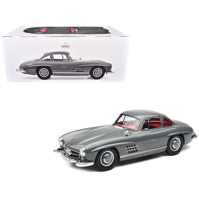 1954 Mercedes-Benz 300 SL Graphite Gray with Red Interior Limited Edition to 500 pieces Worldwide 1/12 Diecast Model Car by Norev-Norev-ModelCars.com