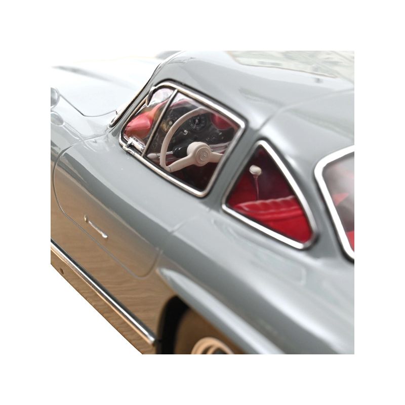 1954 Mercedes-Benz 300 SL Graphite Gray with Red Interior Limited Edition to 500 pieces Worldwide 1/12 Diecast Model Car by Norev-Norev-ModelCars.com