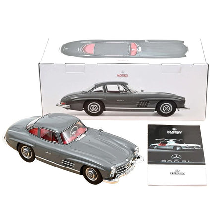 1954 Mercedes-Benz 300 SL Graphite Gray with Red Interior Limited Edition to 500 pieces Worldwide 1/12 Diecast Model Car by Norev-Norev-ModelCars.com