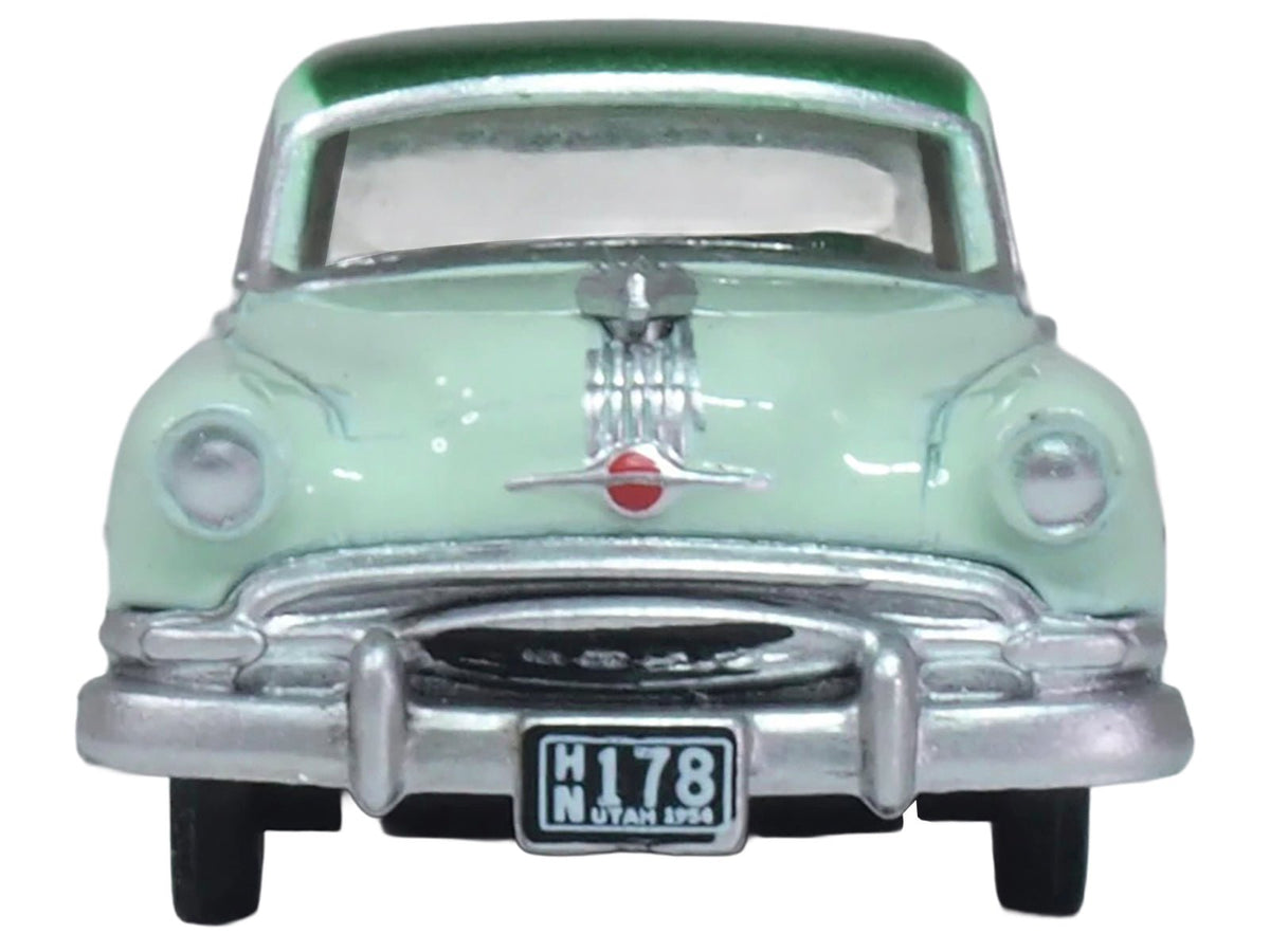 1954 Pontiac Chieftain 4 Door Shannon Green with Brookmere Green Top 1/87 (HO) Scale Diecast Model Car by Oxford Diecast-Oxford Diecast-ModelCars.com