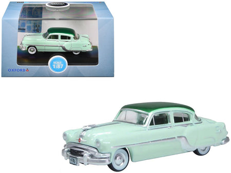 1954 Pontiac Chieftain 4 Door Shannon Green with Brookmere Green Top 1/87 (HO) Scale Diecast Model Car by Oxford Diecast-Oxford Diecast-ModelCars.com