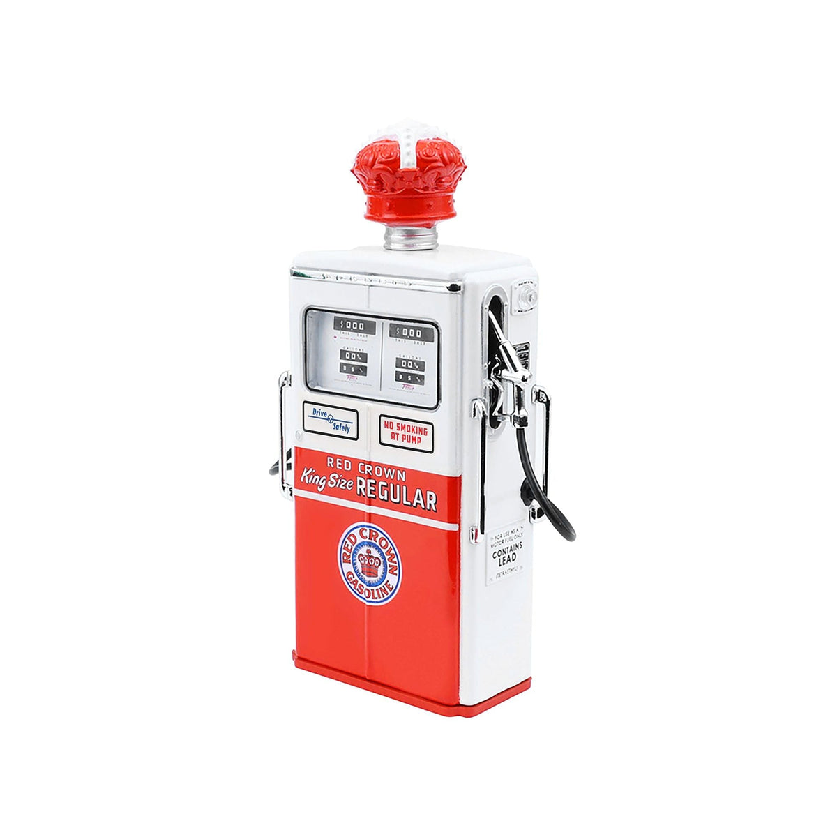 1954 Tokheim 350 Twin Gas Pump "Red Crown Gasoline" White and Red "Vintage Gas Pumps" Series 17 1/18 Diecast Replica by Greenlight-Greenlight-ModelCars.com