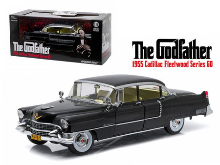 1955 Cadillac Fleetwood Series 60 Special Black "The Godfather" (1972) Movie 1/18 Diecast Model Car by Greenlight-Greenlight-ModelCars.com