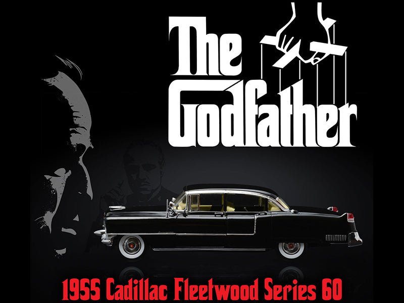 1955 Cadillac Fleetwood Series 60 Special Black "The Godfather" (1972) Movie 1/18 Diecast Model Car by Greenlight-Greenlight-ModelCars.com