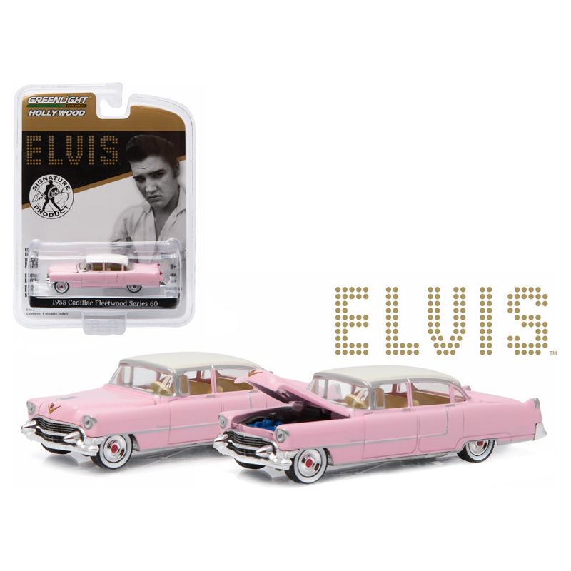 1955 Cadillac Fleetwood Series 60 Special Elvis Presley "Pink Cadillac" (1935-1977) 1/64 Diecast Model Car by Greenlight-Greenlight-ModelCars.com