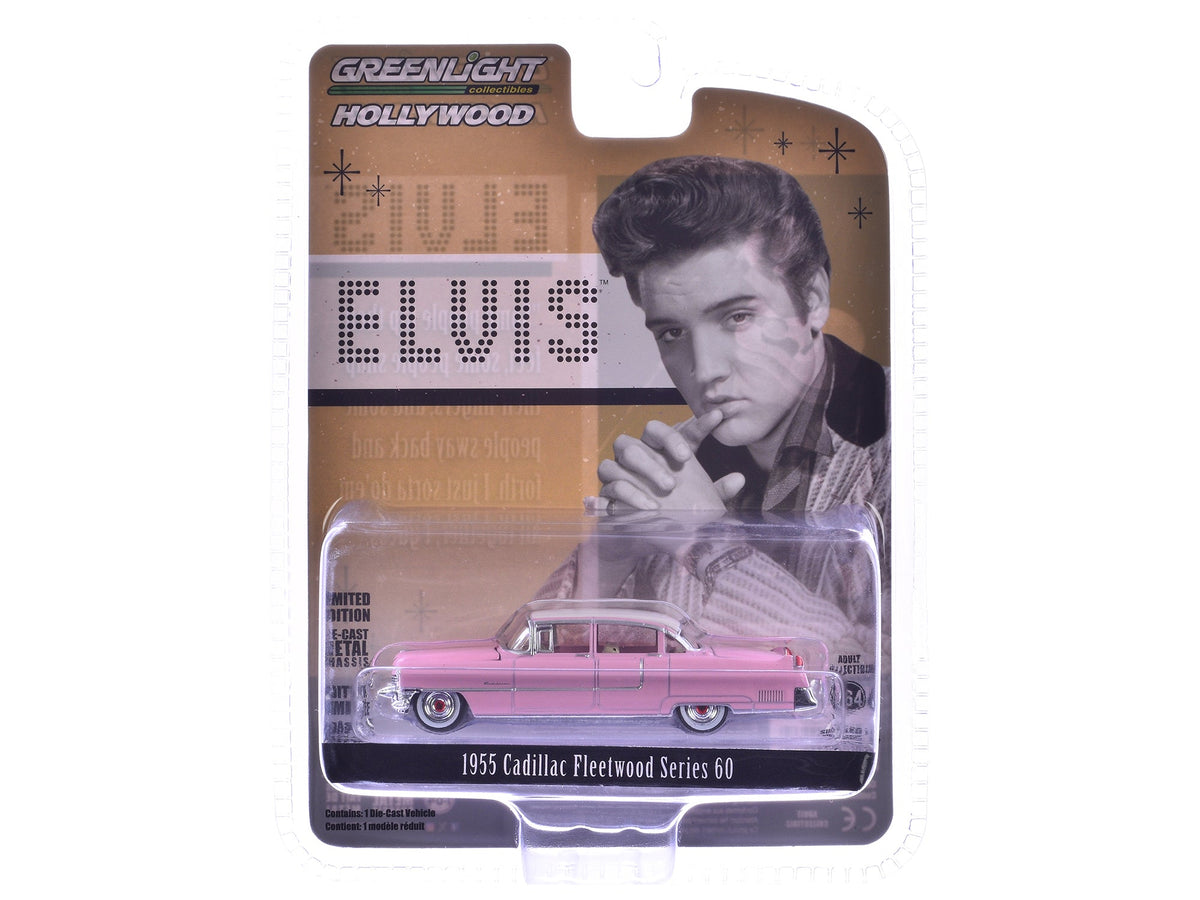 1955 Cadillac Fleetwood Series 60 Special Elvis Presley "Pink Cadillac" (1935-1977) 1/64 Diecast Model Car by Greenlight-Greenlight-ModelCars.com