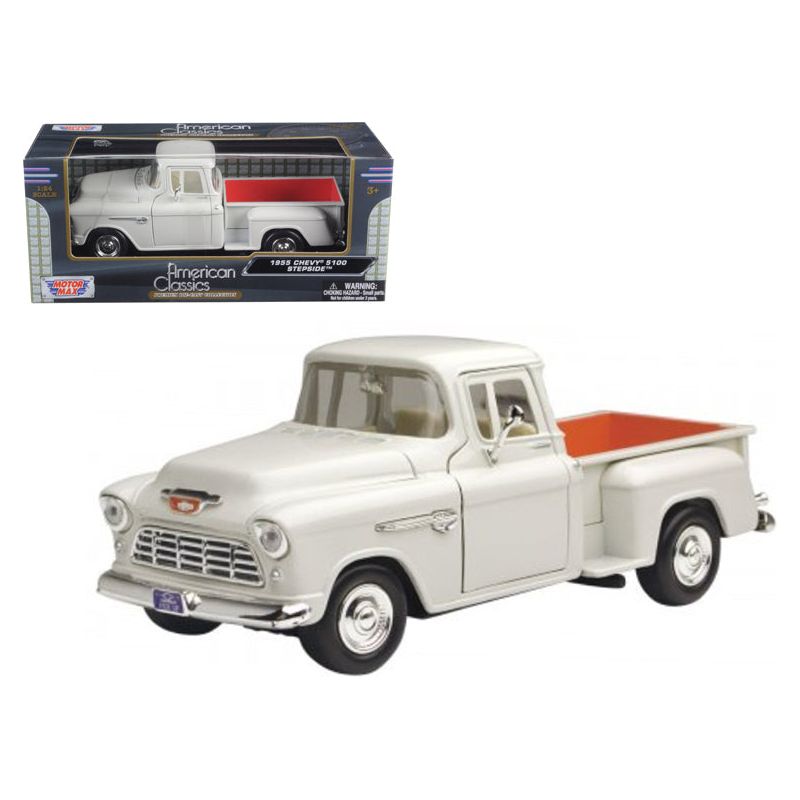 1955 Chevrolet 5100 Stepside Pickup Truck Beige 1/24 Diecast Car Model by Motormax - Motormax - ModelCars.com
