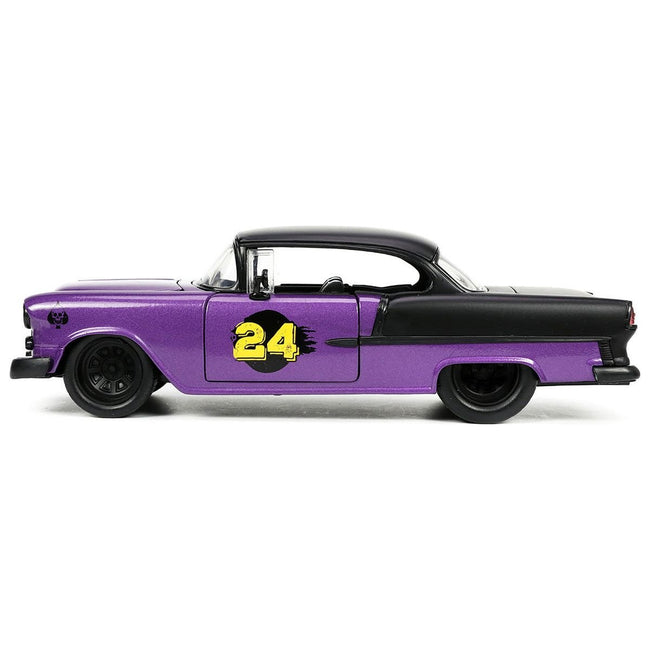 1955 Chevrolet Bel Air 24 Purple Metallic and Matt Black "Bigtime Muscle" Series 1/24 Diecast Model Car by Jada - Jada - ModelCars.com