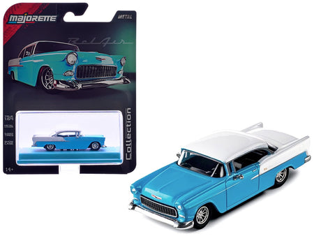 1955 Chevrolet Bel Air Blue and White "Collection" Series 1/64 Diecast Model Car by Majorette-Majorette-ModelCars.com