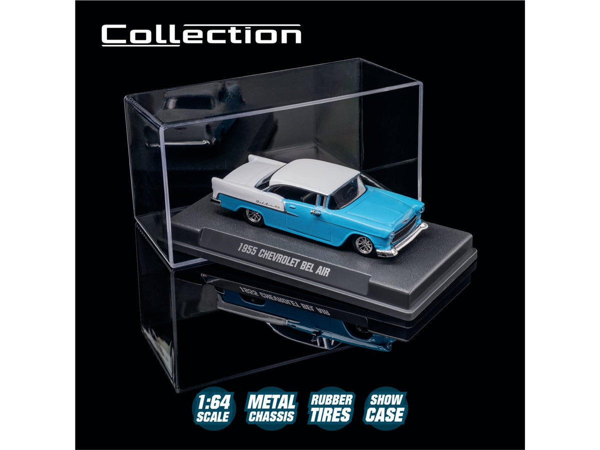 1955 Chevrolet Bel Air Blue and White "Collection" Series 1/64 Diecast Model Car by Majorette-Majorette-ModelCars.com