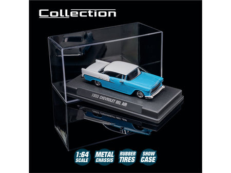 1955 Chevrolet Bel Air Blue and White "Collection" Series 1/64 Diecast Model Car by Majorette-Majorette-ModelCars.com