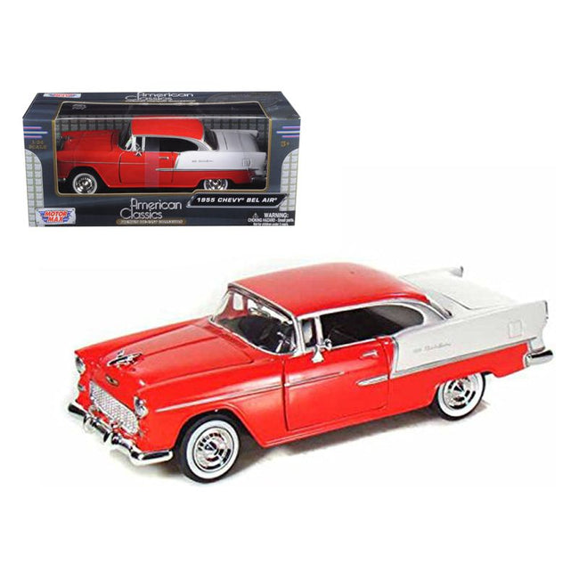 1955 Chevrolet Bel Air Red 1/24 Diecast Model Car by Motormax - Motormax - ModelCars.com