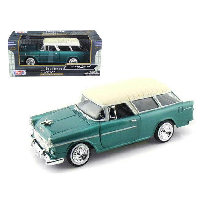 1955 Chevrolet Nomad Green 1/24 Diecast Model Car by Motormax - Motormax - ModelCars.com