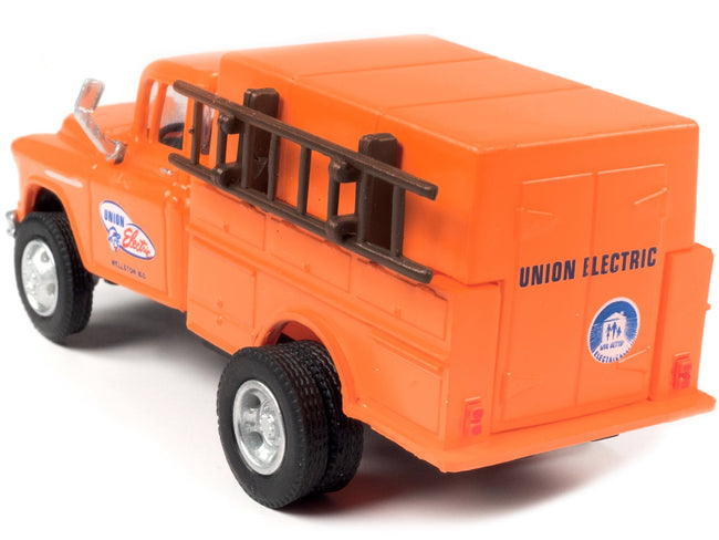 1955 Chevrolet Utility Truck Orange "Union Electric" 1/87 (HO) Scale Model by Classic Metal Works-Classic Metal Works-ModelCars.com