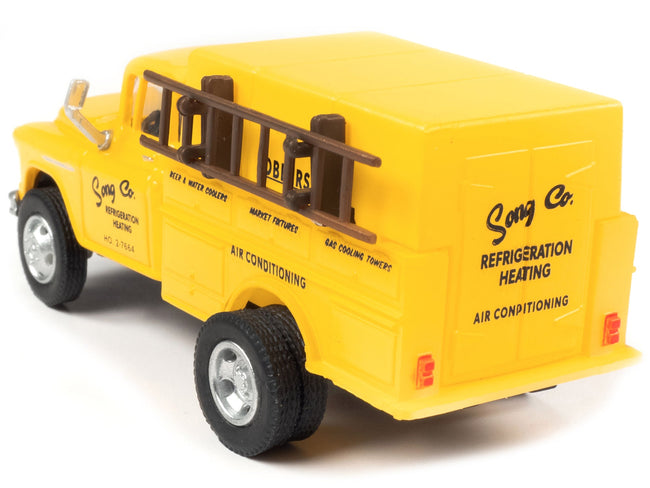 1955 Chevrolet Utility Truck Yellow "Song Co. Refrigeration and Heating" 1/87 (HO) Scale Model by Classic Metal Works-Classic Metal Works-ModelCars.com