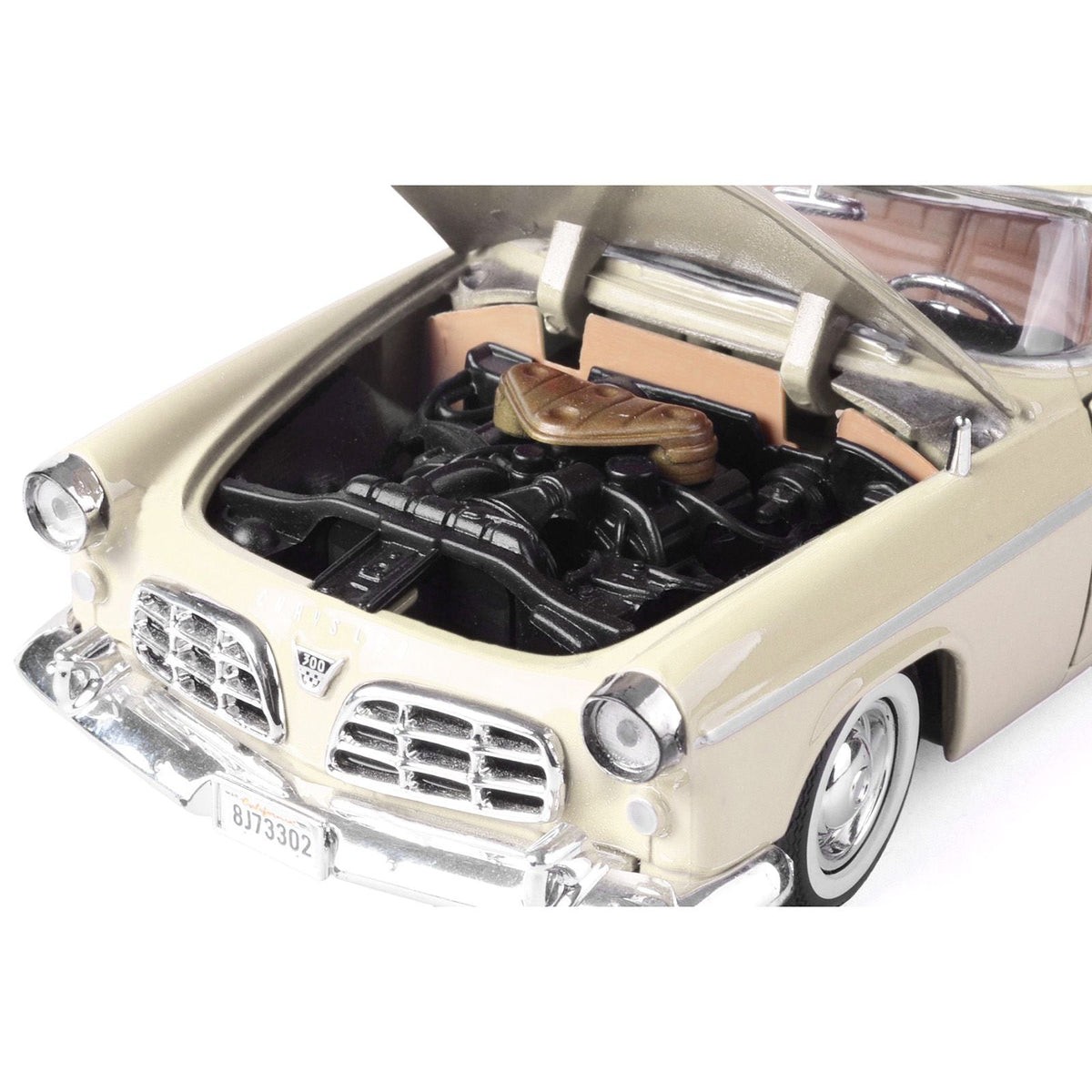 1955 Chrysler C300 Cream "Timeless Legends" Series 1/24 Diecast Model Car by Motormax-Motormax-ModelCars.com