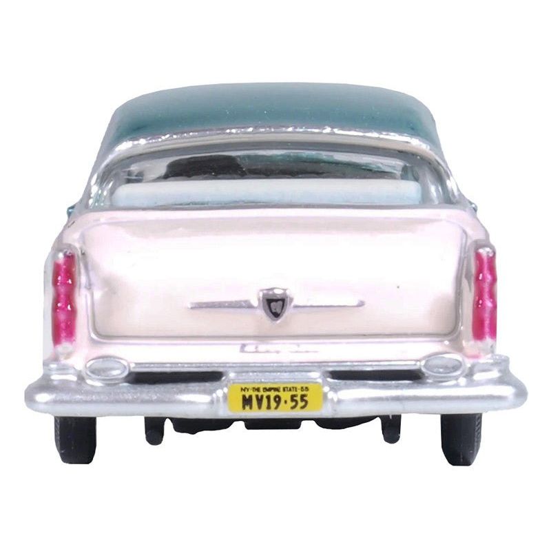 1955 Chrysler New Yorker Deluxe St. Regis Jade Green Metallic and Cream 1/87 (HO) Scale Diecast Model Car by Oxford Diecast-Oxford Diecast-ModelCars.com