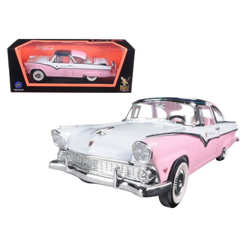 1955 Ford Crown Victoria Pink 1/18 Diecast Model Car by Road Signature - Road Signature - ModelCars.com