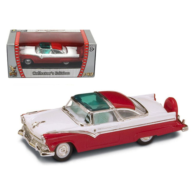 1955 Ford Crown Victoria Red and White 1/43 Diecast Model Car by Road Signature - Road Signature - ModelCars.com