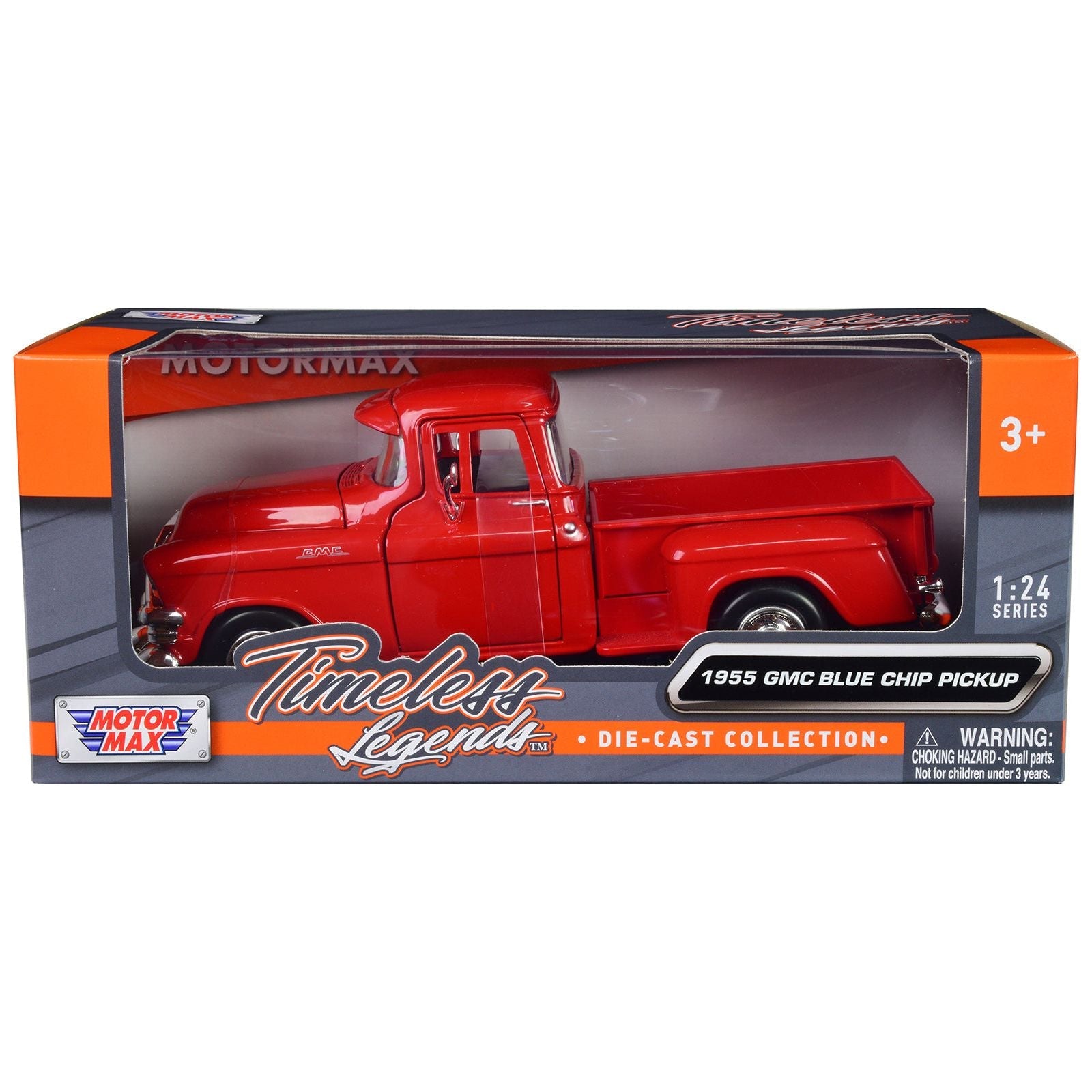 1955 GMC Blue Chip Pickup Truck Red "Timeless Legends" Series 1/24 Diecast Model Car by Motormax - Motormax - ModelCars.com