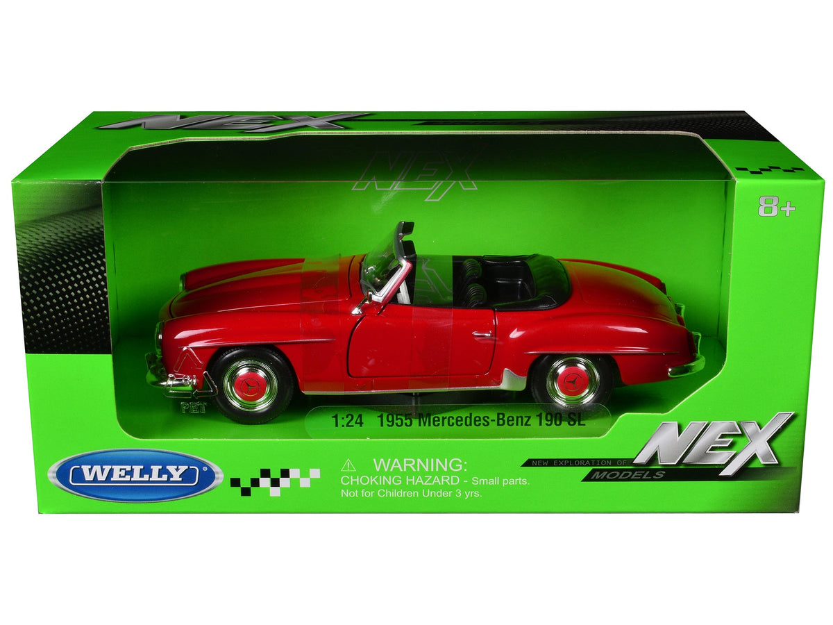 1955 Mercedes-Benz 190 SL Red "NEX Models" Series 1/24 Diecast Model Car by Welly-Welly-ModelCars.com