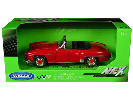 1955 Mercedes-Benz 190 SL Red "NEX Models" Series 1/24 Diecast Model Car by Welly-Welly-ModelCars.com
