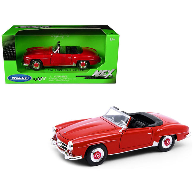 1955 Mercedes-Benz 190 SL Red "NEX Models" Series 1/24 Diecast Model Car by Welly-Welly-ModelCars.com