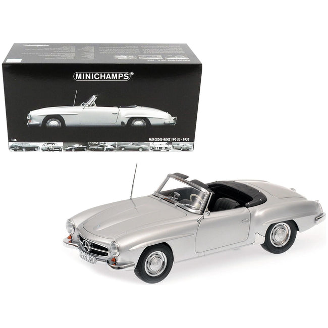 1955 Mercedes - Benz 190 SL (W121) Silver 1/18 Diecast Model Car by Minichamps - Minichamps - ModelCars.com