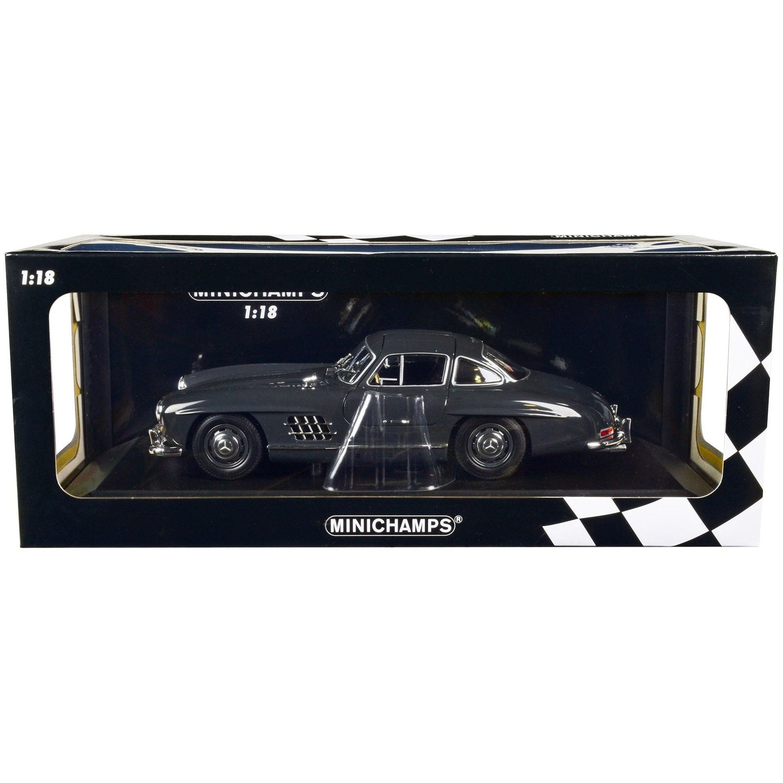 1955 Mercedes - Benz 300 SL W198 Dark Gray Limited Edition to 414 pieces Worldwide 1/18 Diecast Model Car by Minichamps - Minichamps - ModelCars.com