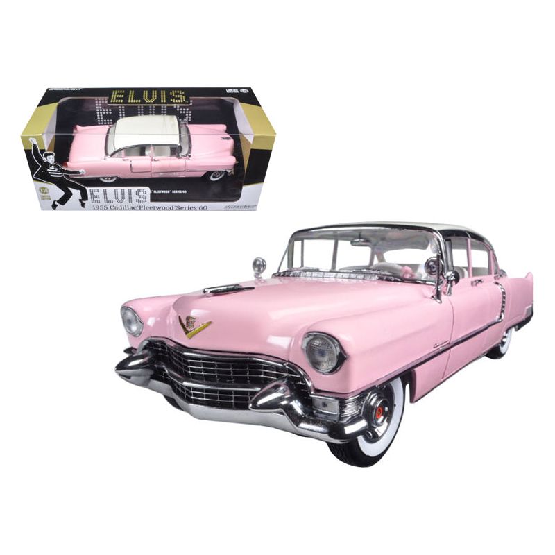 1955 Pink Cadillac Fleetwood Series 60 Special "Elvis Presley" 1/18 Diecast Model Car by Greenlight-Greenlight-ModelCars.com