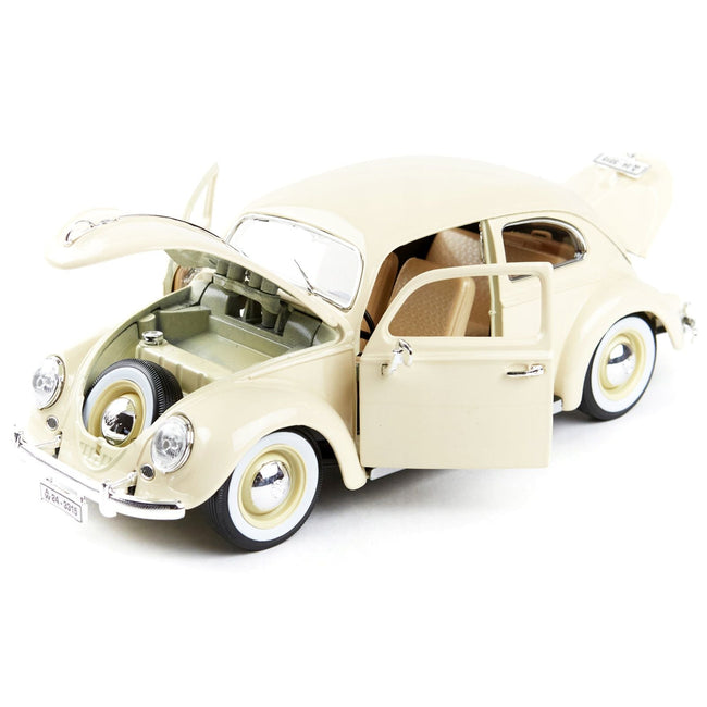 1955 Volkswagen Beetle Kafer Beige 1/18 Diecast Model Car by Bburago-Bburago-ModelCars.com