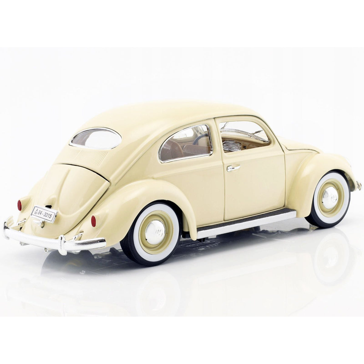 1955 Volkswagen Beetle Kafer Beige 1/18 Diecast Model Car by Bburago-Bburago-ModelCars.com