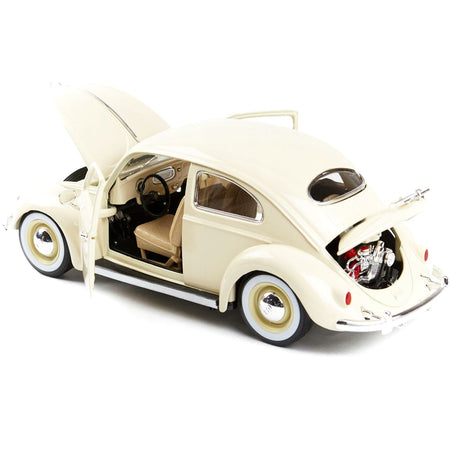 1955 Volkswagen Beetle Kafer Beige 1/18 Diecast Model Car by Bburago-Bburago-ModelCars.com