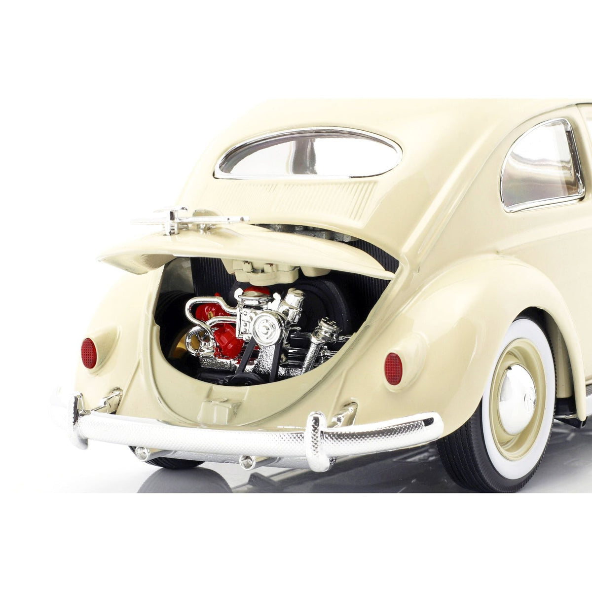 1955 Volkswagen Beetle Kafer Beige 1/18 Diecast Model Car by Bburago-Bburago-ModelCars.com