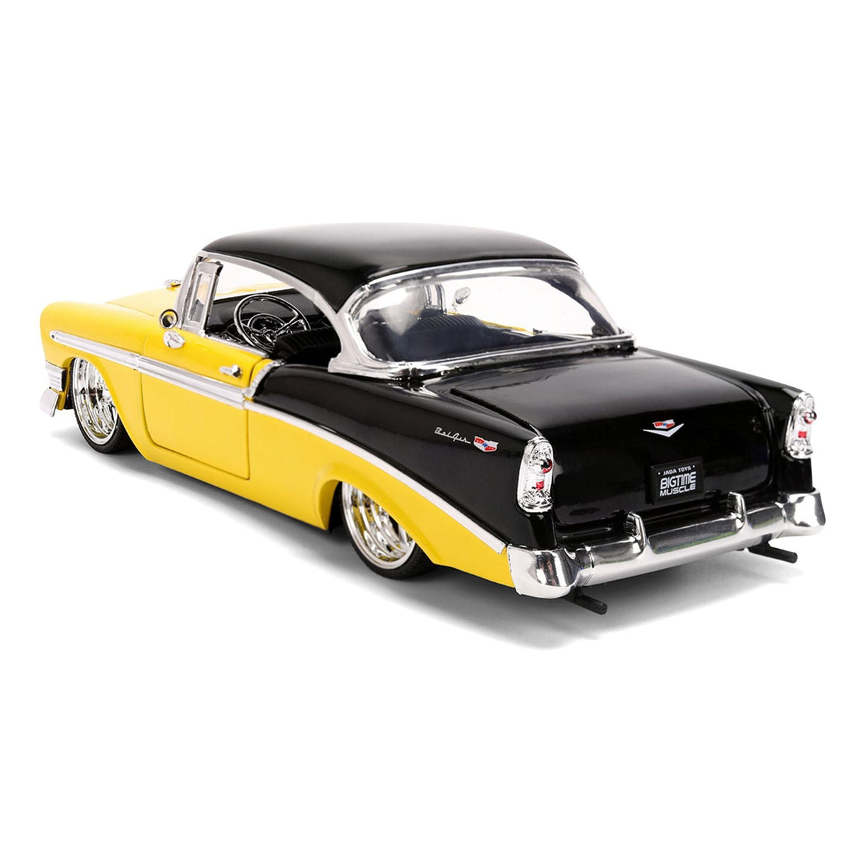 1956 Chevrolet Bel Air Yellow and Black "Bigtime Muscle" Series 1/24 Diecast Model Car by Jada-Jada-ModelCars.com