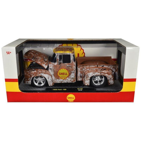 1956 Ford F-100 Pickup Truck "Shell" White with Yellow Top (Rusted) Limited Edition to 4250 pieces Worldwide 1/24 Diecast Model Car by M2 Machines-M2-ModelCars.com