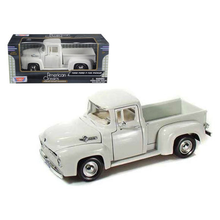1956 Ford F - 100 Pickup Truck White 1/24 Diecast Model Car by Motormax - Motormax - ModelCars.com