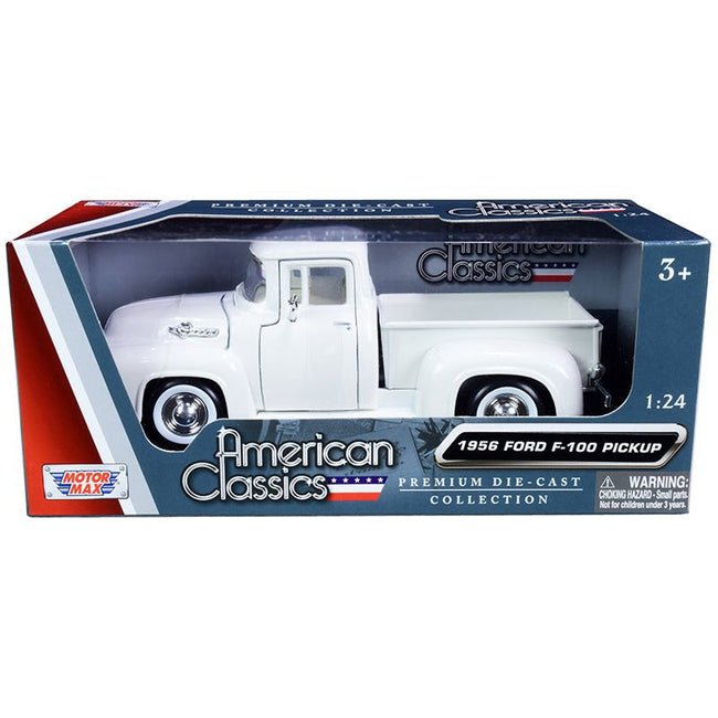 1956 Ford F - 100 Pickup Truck White with Whitewall Tires "American Classics" 1/24 Diecast Model Car by Motormax - Motormax - ModelCars.com