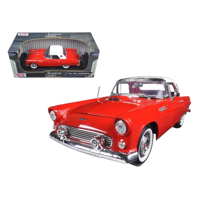 1956 Ford Thunderbird Hardtop Red with White Top "American Classics" 1/18 Diecast Model Car by Motormax - Motormax - ModelCars.com
