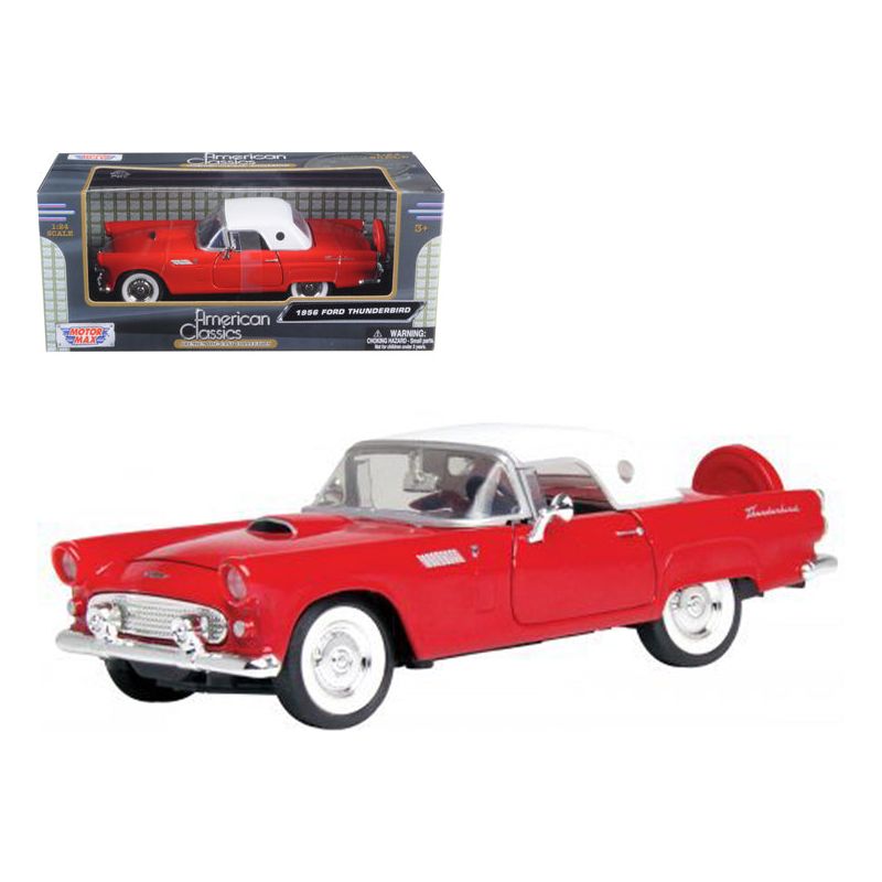1956 Ford Thunderbird Red 1/24 Diecast Car Model by Motormax - Motormax - ModelCars.com