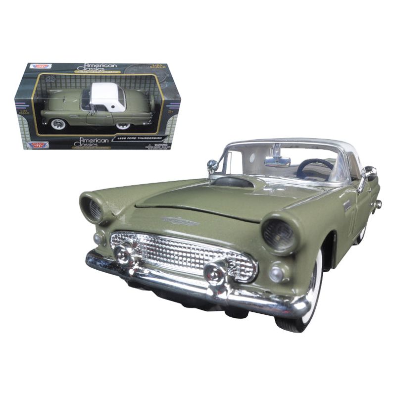 1956 Ford Thunderbird Soft Top Green 1/24 Diecast Car Model by Motormax - Motormax - ModelCars.com