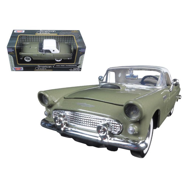 1956 Ford Thunderbird Soft Top Green 1/24 Diecast Car Model by Motormax - Motormax - ModelCars.com