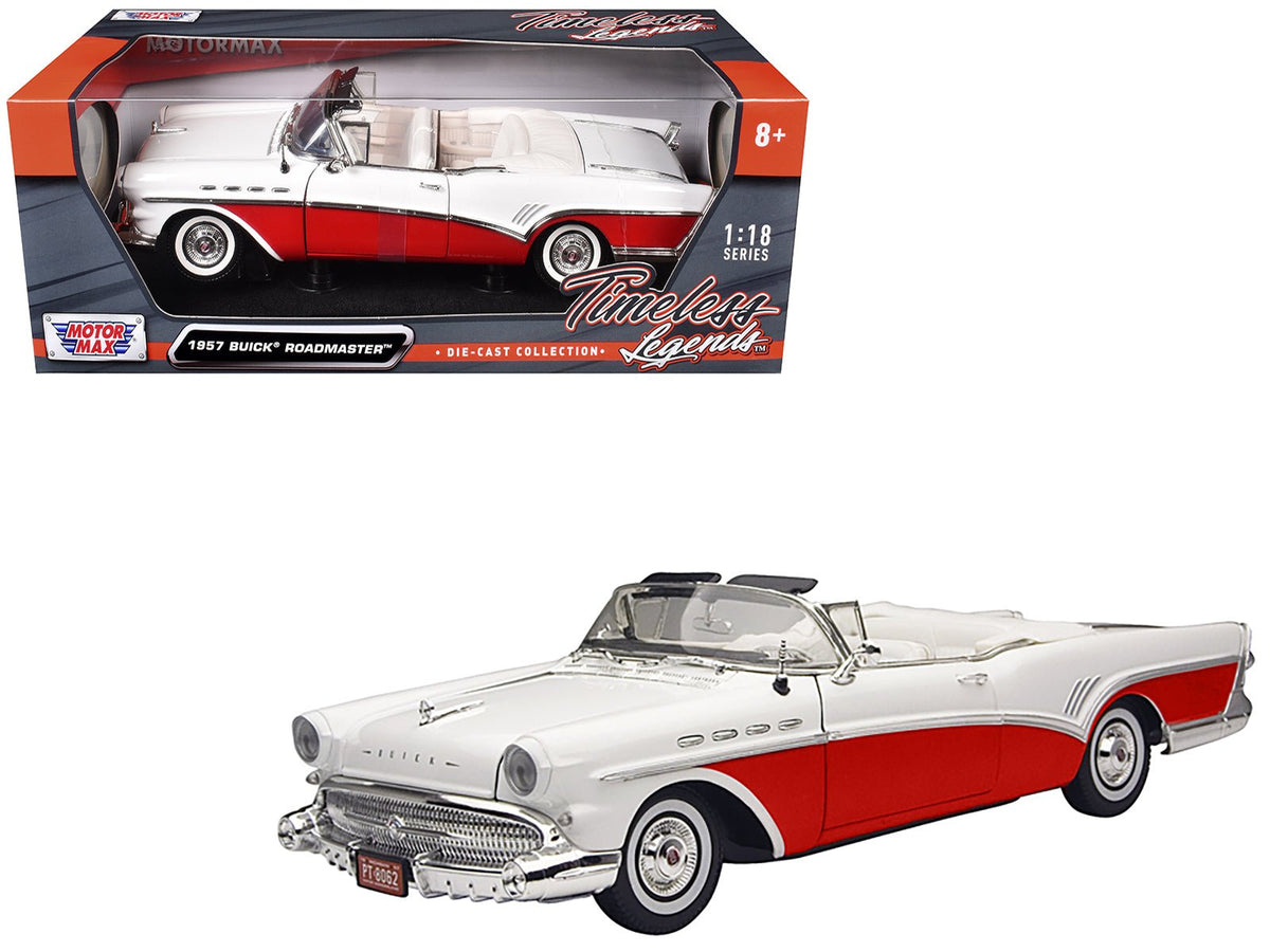 1957 Buick Roadmaster Convertible Red 1/18 Diecast Model Car by Motormax-Motormax-ModelCars.com