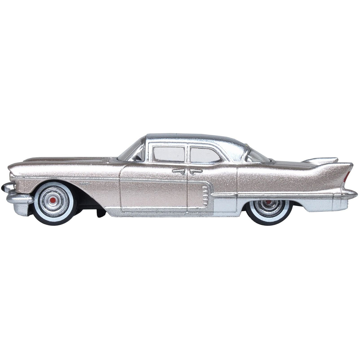 1957 Cadillac Eldorado Brougham Sandalwood Beige Metallic with Silver Top 1/87 (HO) Scale Diecast Model Car by Oxford Diecast - Oxford Diecast - ModelCars.com