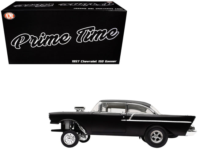 1957 Chevrolet 150 Gasser "Prime Time" Black Limited Edition to 204 pieces Worldwide 1/18 Diecast Model Car by ACME-Acme-ModelCars.com